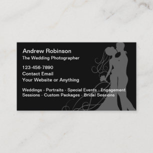 Wedding Photographer Modern Unique Business Card