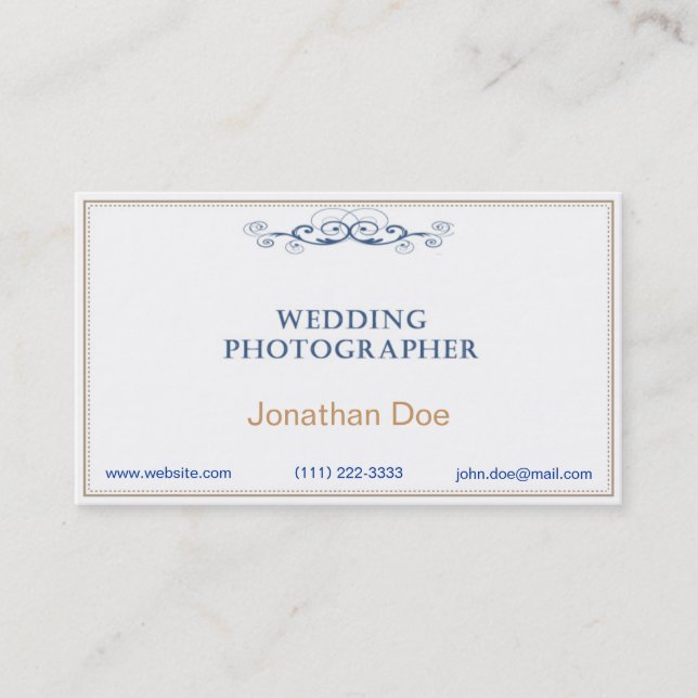 Wedding Photographer Personal Card (Front)
