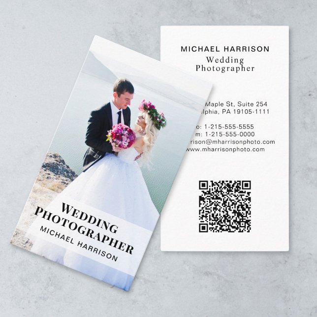 Wedding Photographer QR Code Professional Photo Business Card (Creator Uploaded)