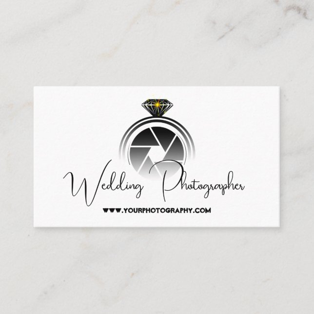 Wedding Photographer v2 (with Camera Flash) Business Card (Front)