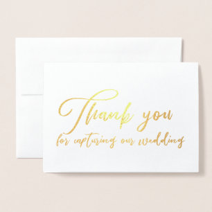 Wedding Photographer Videographer Thank You Foil Card