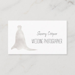Wedding Photographer Wedding Dress Elegant Business Card