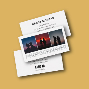 Wedding Photography Photo Collage Business Card
