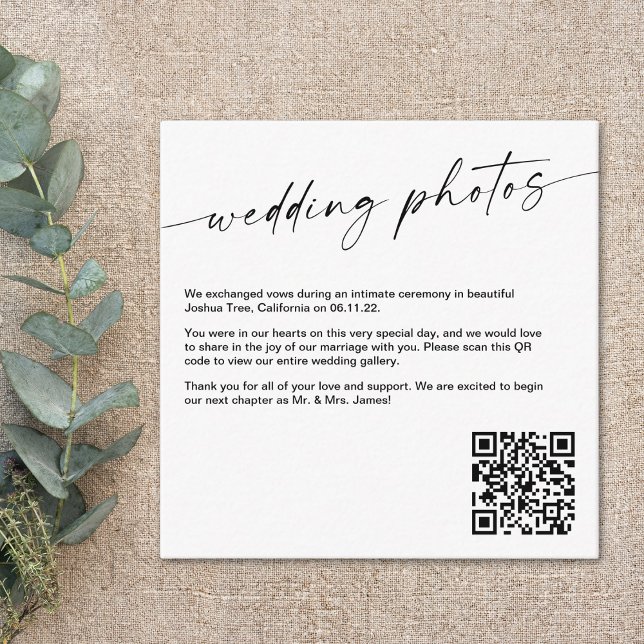 Wedding Photos Gallery QR Code Card (Creator Uploaded)