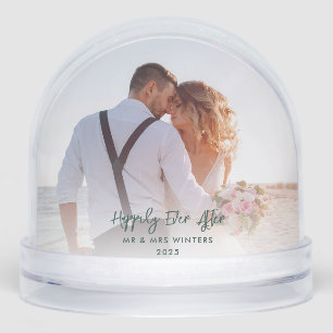 Wedding Photos Happily Ever After Custom Snowglobe