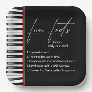 Wedding Piano Keyboard Fun Facts  Paper Plate