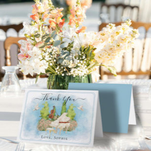 Wedding Piano Violin flowers doves Thank You Card