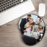 Wedding Picture 4 Photo Collage Gel Mouse Pad<br><div class="desc">Create your own unique mouse pad with 4 of your favourite wedding pictures. The photo template is set up to create the picture montage and will display your photos with the main image in portrait and the three remaining photos in landscape format,  framed with a narrow black border.</div>