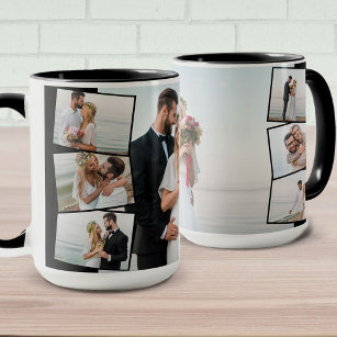 Wedding Picture Montage with ZigZag Photo Strip Mug