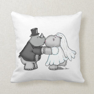 Wedding Pillow with Bride and Groom