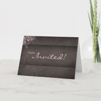 Wedding Pink Brown Invitation Card