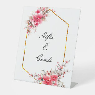 WEDDING PINK FLORAL TABLE SIGN FOR WEDDING