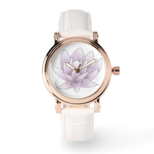 Wedding Pink Lotus White and Rose Gold Watch