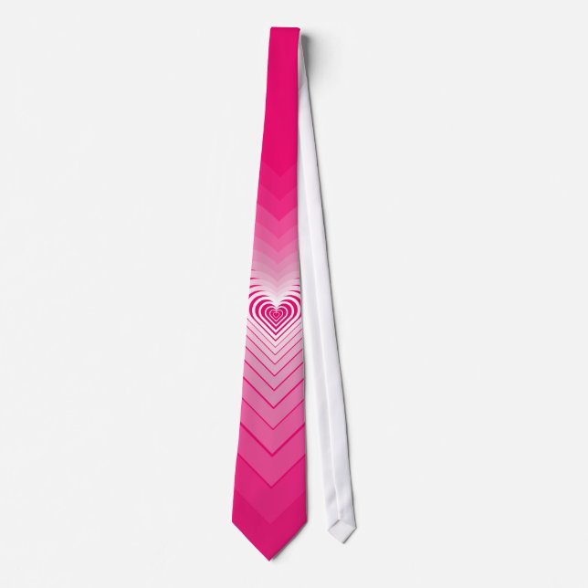 Wedding Pink Neck Tie Hearts - Love (Front)