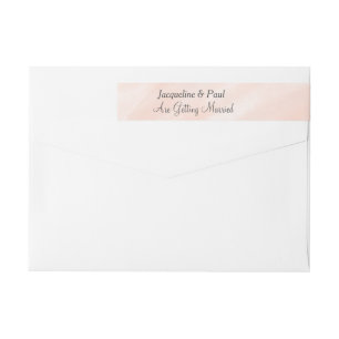 Wedding Pink Peach Grey Watercolor Wrap Around Label