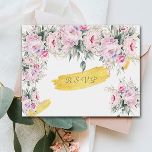 Wedding Pink Peonies Response Cards