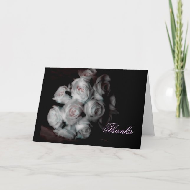 Wedding Pink Roses thank You Notes (Front)