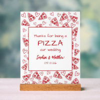 Wedding Pizza After Party Red Italian Hand Drawn