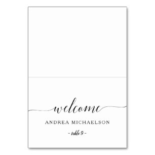 Wedding Place Card Tent - Romantic Calligraphy