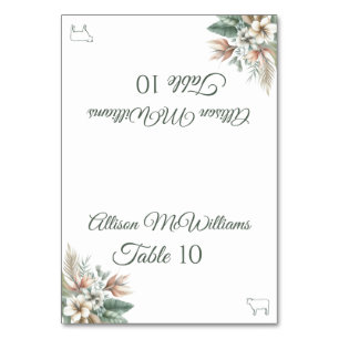 Wedding Place card-Tropical Elegance-Meat- Table Number