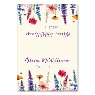 Wedding Place card-Vegetarian-Wildflower Symphony Table Number