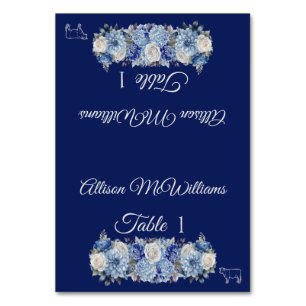 Wedding Place card-Watercolor Flowers-Meat- Table Number