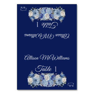Wedding Place card-Watercolor Flowers-Pork- Table Number
