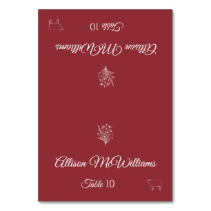 Wedding Place card-Wildflower Elegance-Meat- Table Number