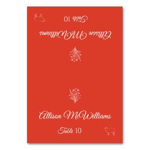 Wedding Place card-Wildflower Elegance-Meat- Table Number