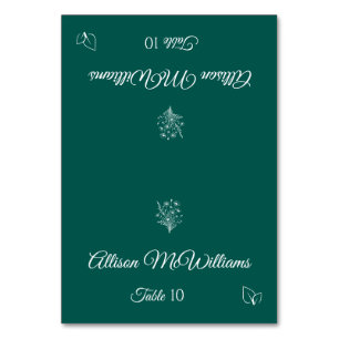 Wedding Place card-Wildflower Elegance-Vegetarian- Table Number