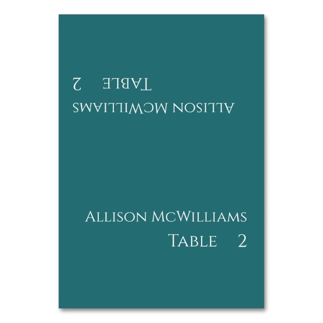 Wedding Place cards-Emerald Green- Table Number (Front)