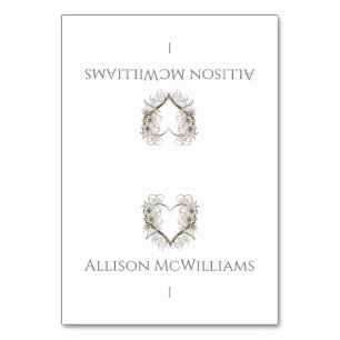 Wedding Place cards--Modern Flowers with a Heart Table Number
