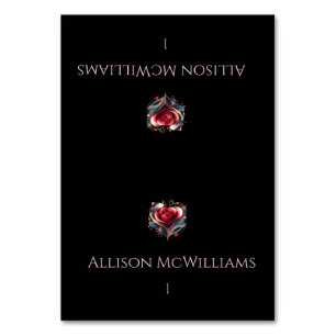 Wedding Place cards--Modern Heart Shaped Rose Table Number