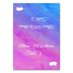 Wedding Place cards-Pork-Stardust Sea- Table Number