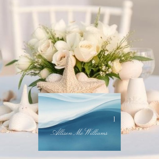 Wedding Place Cards-Serene Blue Table Number (Wedding Place Cards-Serene Blue Table Number )