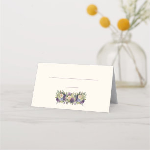 Wedding Place cards-Watercolor Purple Flowers- Card