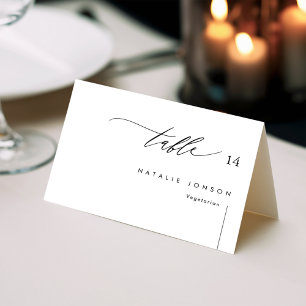 Wedding Place Cards With Meal Choice & Guest Names