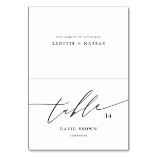 Wedding Place Cards With Meal Choice & Menu Option