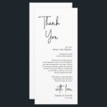 Wedding Place Setting Dinner Thank You Card<br><div class="desc">This is the Modern romantic classy calligraphy, in Black font, Place Setting Thank You Cards. Share the love and show your appreciation to your guests, when they sit down at their seat and read this personalised charming thank you place setting card. It's a wonderful way to kick off your special...</div>