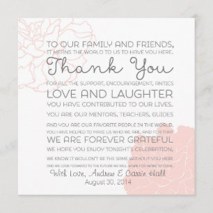 Wedding Place Setting Place Card Thank You Message