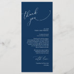 Wedding Place Setting Thank You, Navy Blue Card<br><div class="desc">This is the Modern romantic classy calligraphy, in Navy Blue design themed, Place Setting Thank You Cards. Share the love and show your appreciation to your guests, when they sit down at their seat and read this personalised charming thank you place setting card. It's a wonderful way to kick off...</div>