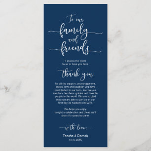 Wedding Place Setting Thank You, Navy Blue, Cards