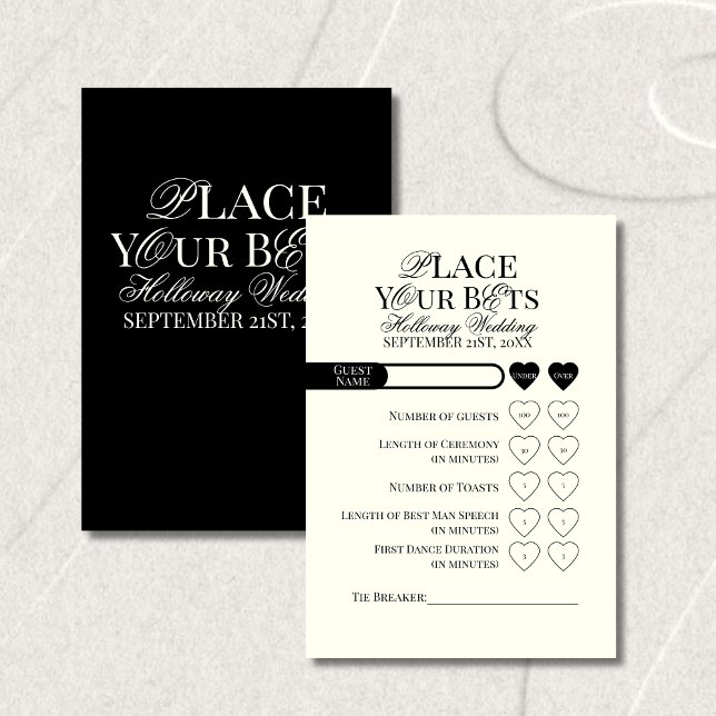 Wedding Place Your Bets Editable Template Table Number (Wedding Place Your Bets Editable Template Table Number)
