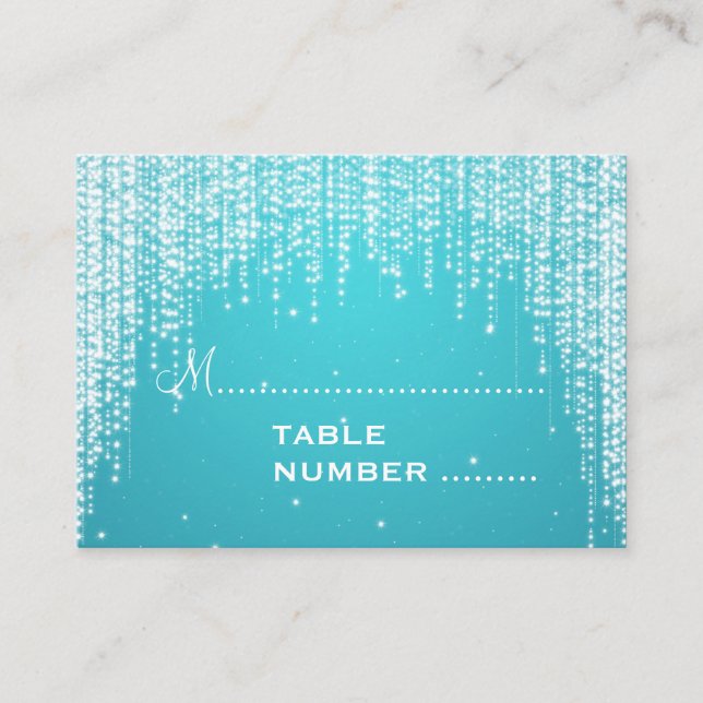 Wedding Placecards Night Dazzle Blue (Front)