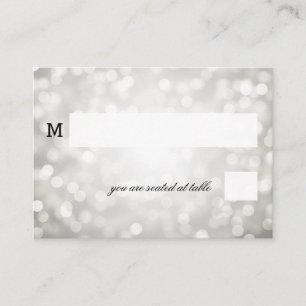 Wedding Placecards Silver Glitter Lights