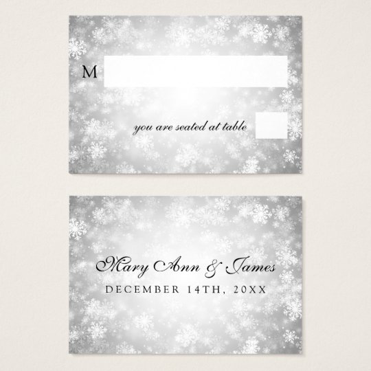 Wedding Placecards Silver Winter Wonderland Business Card