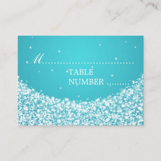 Wedding Placecards Star Sparkle Blue (Front)