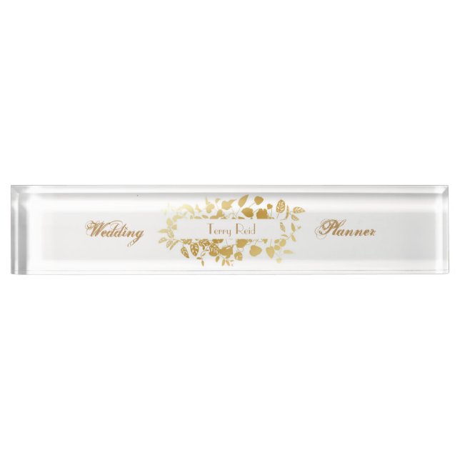 Wedding Planner Acrylic Desk Name Plate (Front)