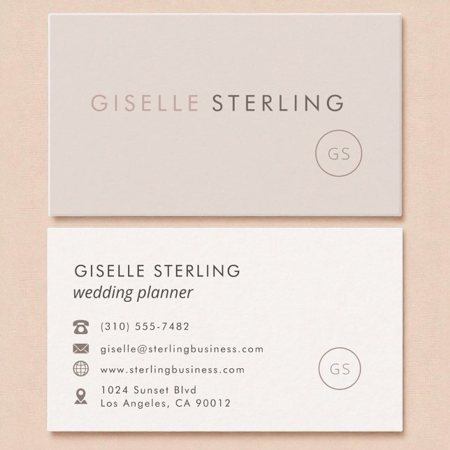 Wedding Planner Blush Pink Minimalist Luxury  Business Card (Creator Uploaded)