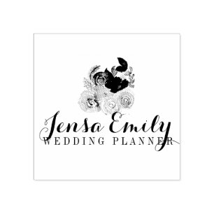 Wedding Planner Bouquet Logo Artist Studio   Rubber Stamp
